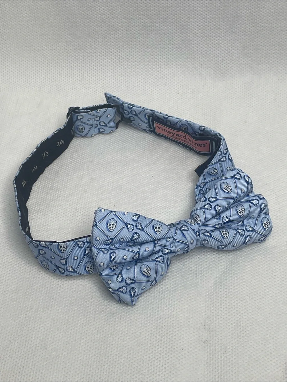 Vineyard Vines Lacrosse Mask & Stick Bow Tie All Silk Adjustable Hand Made USA